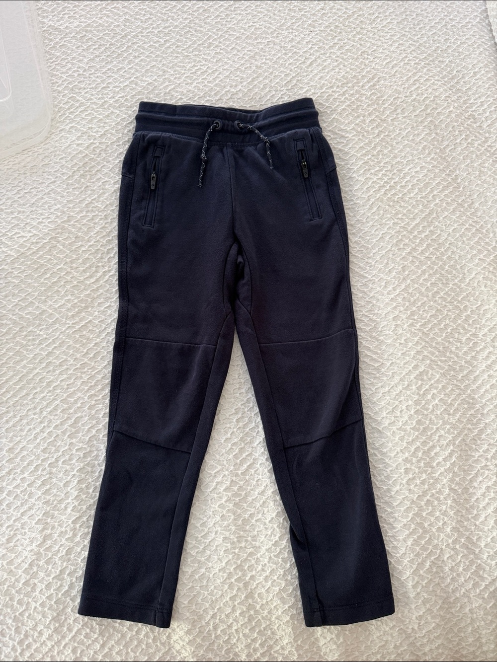 GAP Kids Navy Black Fleece Joggers with Zipper Pockets